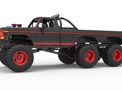 Monster Truck 6x6 concept Version 1 Scale 1 to 25 3D print model