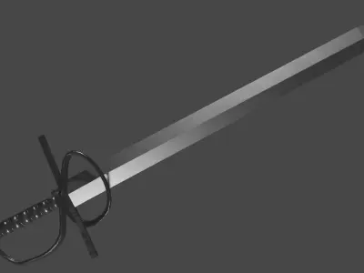 Gladius sword with Flamberge handle Low-poly 3D model