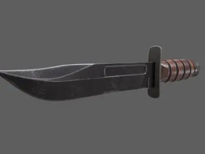 Ka Bar Knife Low-poly 3D model