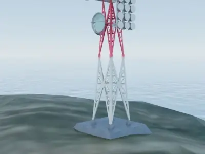 SignalTower Low-poly 3D model