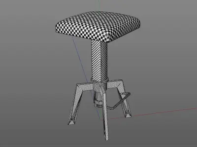 Industrial vintage bar sool Low-poly 3D model