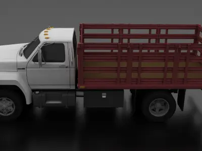 F-Series F-800 Stake Bed Truck 1980 Low-poly 3D model