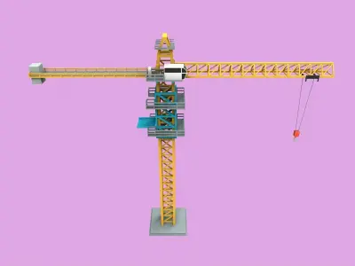 Lowpoly Crane Low-poly 3D model
