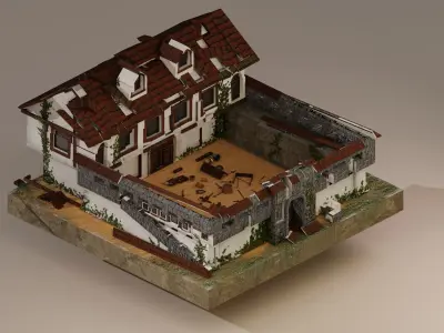 Warrior Barracks Level 10 3D model