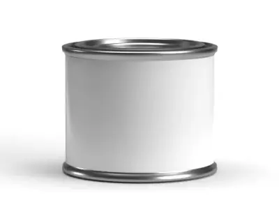 One fourth pint paint can with lid 3D model