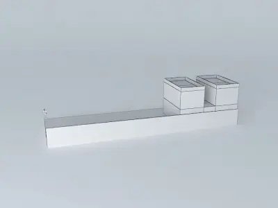 Architectural detail shelf with two cubes Free 3D model
