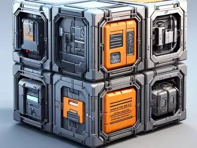 Modular SciFi Cube Game Asset Low-poly 3D model