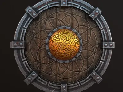 Round Shield Low-poly 3D model