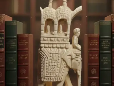 Antique Ivory Elephant Statue  Royal Indian Howdah Figurine PBR 3D model