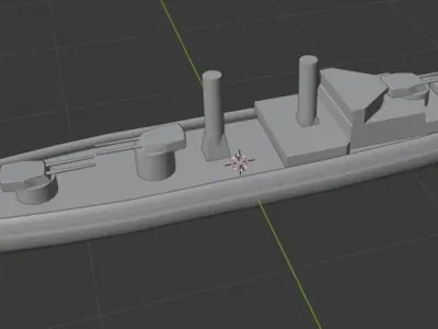 USS North Dakota Low Quality Free 3D model