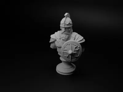 Shield Warrior Bust Chess 3D print model purchase