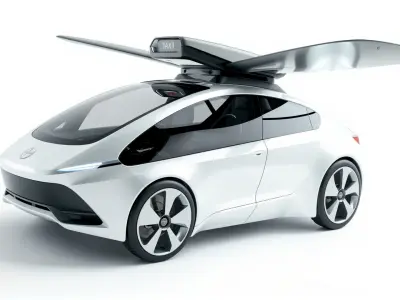 Futuristic Flying Taxi Concept Car Low-poly 3D model