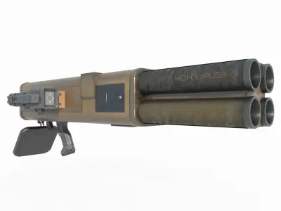 Future sci-fi weapon rocket launcher 3D model