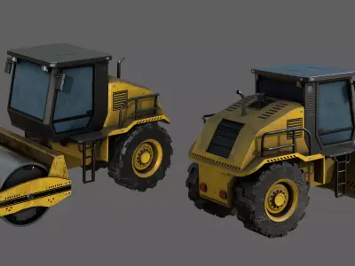 Road roller Low-poly 3D model purchase