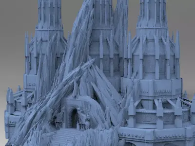 Castle Spiked Rocks 2  big designs 3D model