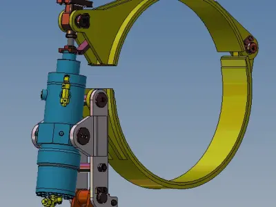 Hydraulic band brake 750 mm diameter 3D model