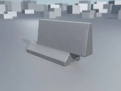 White and Red Road Traffic Barrier - Part 7 - Low-poly 3D model