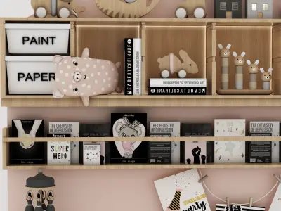 toys and furniture set  Low-poly 3D model