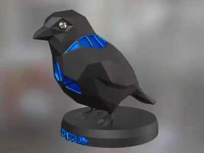 Voronoi Sparrow Low-poly 3D model