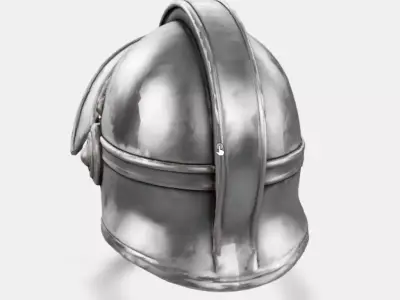 Steel Plate Knight Helmet Low-poly 3D model