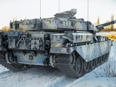 FV4201 Chieftain Main Battle Tank - Game ready Low-poly 3D model