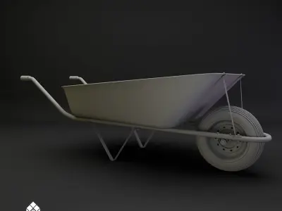 Rusty wheelbarrow Low-poly 3D model