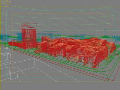 Architecture building with roof 3D model