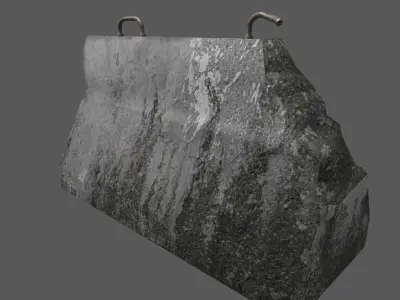 Military Concrete Barrier Low-poly 3D model