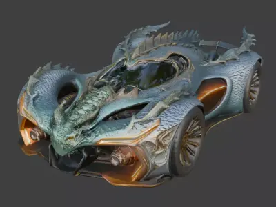 Mythic Dragon Hypercar 3D Model Low-poly 3D model