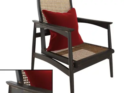 wooden arm chair 3D model