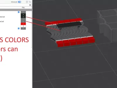 Double Edge Platform with bench 1-87 FDM color 3D print model