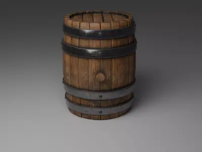 Barrel High Poly Free 3D model