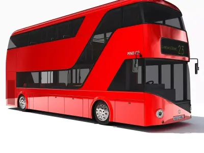 Red London Double Decker Bus 3D model