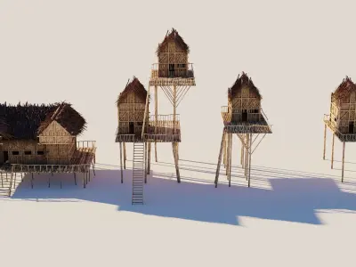 Medieval Forest House 3D model