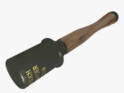 German M24 Stielhandgranate Free low-poly 3D model