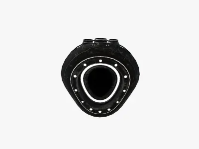 Alien Spaceship UFO C10 Full Black - Sci Fi Spacecraft Design Low-poly 3D model