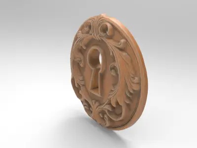 Baroque Round Keyhole 3D print model