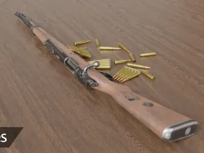 Karabiner 98k Low-poly 3D model purchase