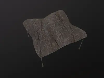 Military Net Tent 3D Model Low-poly 3D model