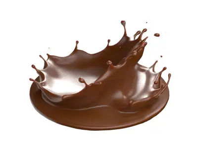 Chocolate Splash v3  Low-poly 3D model