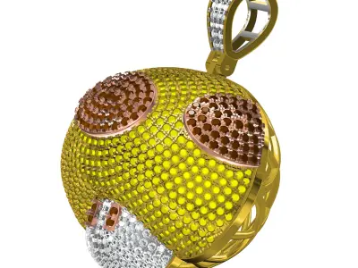 Antique Fully Iced Diamond Mushroom Hip Hop Pendant 3D print model