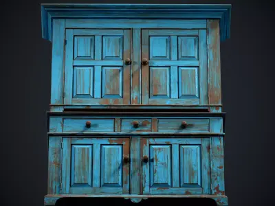 Old Cabinet Low-poly 3D model