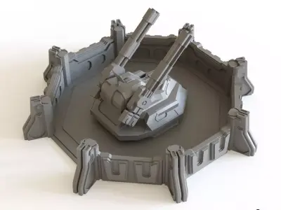 Sci fi Anti Air Emplacement for tabletop scenery 3D print model