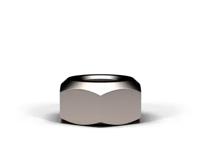Hex Nut Low-poly 3D model from CGTrader