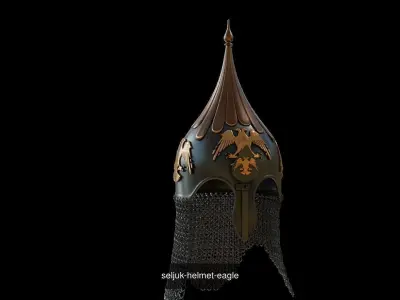Seljuk-Eagle-Armor shield with birds 3D Model Pack