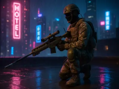 Modern Combat Soldier Low-poly 3D model