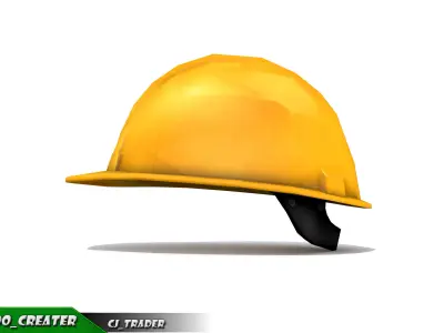 Worker Helmet Yellow Safety Helmet Lowpoly 3d model Low-poly 3D model