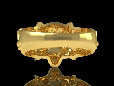 Angry Lion Head Ring 3D print model