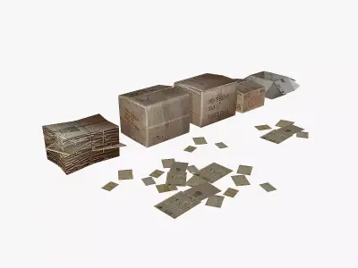 Paper Box Low-poly 3D model purchase