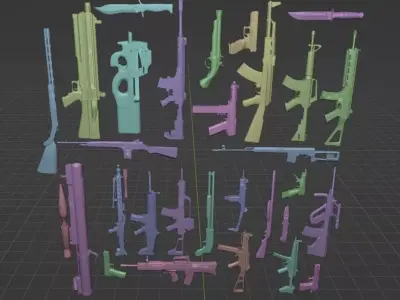 ALL WEAPONS PACK - Models and Textures Low-poly 3D model Low-poly 3D model